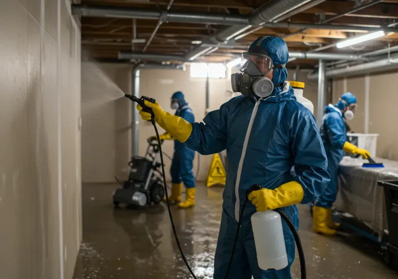 Basement Sanitization and Antimicrobial Treatment process in Shenandoah, LA